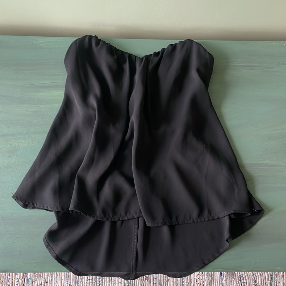 Black Open Back Crop Top